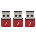 thumbnail image 2 of Paquete de 3 adaptadores de disco U USB 2.0 macho a tipo C hembra Adaptador USB a tipo C de metal para teléfono móvil portátil (rojo), 2 of 5
