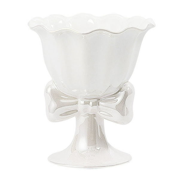 Yhmxh Utensilios de cocina Tazón de postre con base, lindos tazones para helado, taza de sundae, tazón de yogur, para servir con lazo para refrigerio de frutas, cóctel, ensalada o pudín.