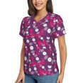thumbnail image 2 of Vsdgher Vintage Vinyl Record Women Shirts V Neck Short Sleeve Tops T-Shirt Basic Tees, S to 3XLSmall, 2 of 5