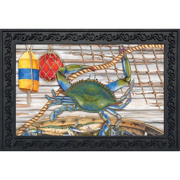 Briarwood Lane Blue Crab Bushel Summer Doormat