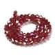 thumbnail image 2 of Opaque Solid Color Electroplate Glass Beads Strands AB Color Plated Faceted Bicone Dark Red 4x4mm Hole: 0.8mm about 87~98pcs/strand 12.76~14.61 inch(32.4~37.1cm), 2 of 4