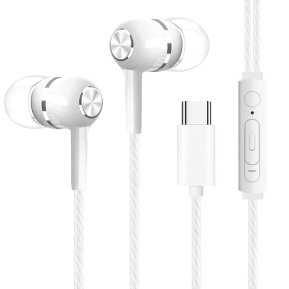 TYPE-C Wired Earbuds with Microphone, In-Ear Earphones for iOS and Android Smartphones, Laptops, MP3, Gaming, Walkman - Noise Isolating, Lightweight Design, 3.9ft Cable