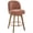 Chenille / Dusty Rose -【Set of 1 】- 26" Seat Height, variant on WOOW DEPOT 26" Swivel Chenille Bar Stools Set of 2, w/ 3.9" Thick Large Seat & Mid-Back & Wood Legs, Upholstered Fabric Modern Island Counter Barstools Armless Kitchen Pub Chair, Beige