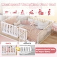 thumbnail image 2 of Sesslife Full Size Floor Bed with High Fence & Door, Wood Full Floor Bed with Salts and 21.5” Safety Guardrails, Montessori Floor Bed, Full Bed Frame for Kids Boys Girls, No Box Spring Needed, White, 2 of 8