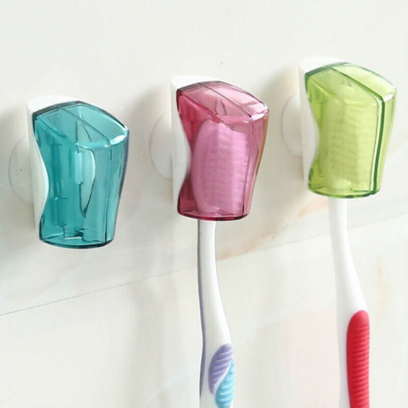 Creative Suction Cup Wall Mounted Toothbrush Holder Tooth Brush Container 