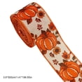 thumbnail image 3 of BBilaBu 15 Ft Fall Wired Ribbon, 2.48 Inch Wide Thanksgiving Craft Ribbon with Large Pumpkin Floral Print, Wired Edges for Wreath Bows, Gift Wrapping, Garlands, Centerpieces and DIY Decor, 3 of 6