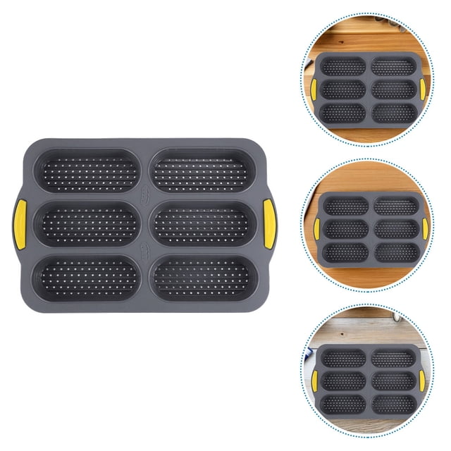 unbranded De Silicona Negro Flexible Para Hornear Pan Hot Dog Pegajoso No Adherente