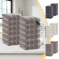 thumbnail image 1 of Juego de toallas de algodón de 12 piezas - Toallas de baño suaves y absorbentes, 27" x 13", blanco/azul/café para casa, spa y gimnasio, 1 of 6
