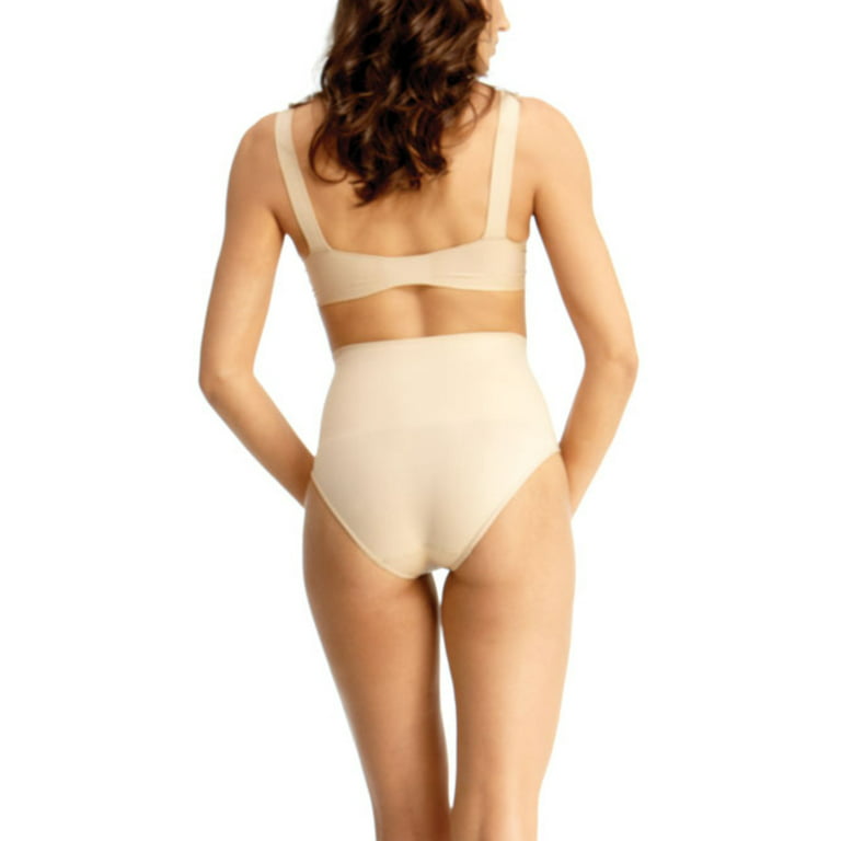 Women's MeMoi MSM-101 SlimMe Seamless Hi Waist Control Brief Panty (Nude  1X) 