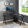 thumbnail image 3 of OSP Home Furnishings Checkpoint Battlestation L shaped Gaming Desk with RGB LED Lights, 3 of 15