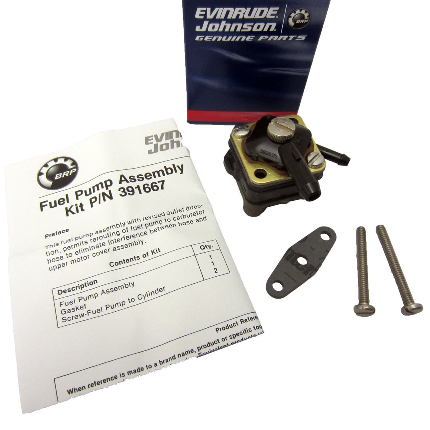 Johnson Evinrude OMC New OEM Fuel Pump Kit 9.9hp, 15HP 391667, 0391667