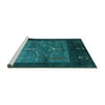 thumbnail image 2 of Ahgly Company Machine Washable Indoor Rectangle Abstract Turquoise Blue Contemporary Area Rugs, 2' x 3', 2 of 4