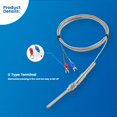 thumbnail image 3 of Sensores De Temperatura De Termopar Tipo K Cgele 0 ~ 600? Sonda De Alambre De 2M/6,6 Pies De Longitud, 50Mm, Dos Cables, 50?,5Mm, Sonda De Acero Inoxidable, Detector De Temperatura, Medidor De Tempera, 3 of 5