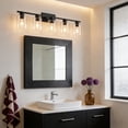 thumbnail image 3 of Deyidn 5-Light Black Vanity Lights with Globe Glass, Modern Bathroom Lighting, 3 of 10