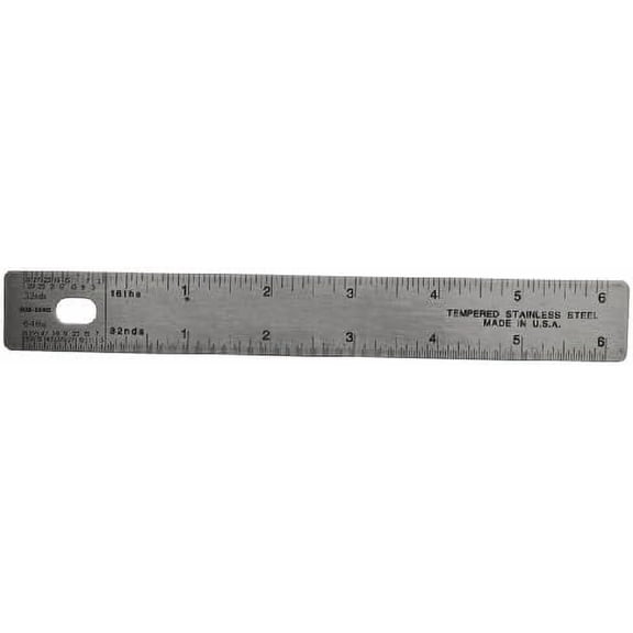 Empire 27303 Stainless Steel Stiff Ruler, 6-Inch