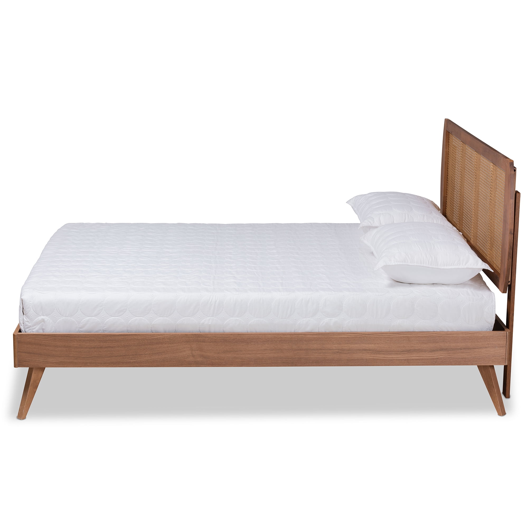 Baxton Studio Asami Mid-Century Engineered Wood Platform Bed, Queen, Walnut Brown