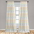 thumbnail image 4 of Ambesonne Bohemian Curtains, Arrows Zigzag Stars Moons, Pair of 28"x95", Mustard and Pale Seafoam, 4 of 4