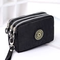 thumbnail image 3 of Flmtop Multi Slots Three Zipper Women Wallet Nylon Big Capacity Lanyard Coin Purse Fashion Accessories, 3 of 10