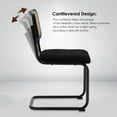 thumbnail image 3 of STARY Dining Chairs Set of 2, Mid-Century Modern Kitchen Chairs with Rattan Backrest & Velvet Upholstery, Black, 3 of 8