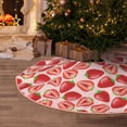 thumbnail image 5 of Zufioo Cute Strawberry Print Imitation linen Christmas Tree Skirt Hemming Style for Christmas Tree Christmas Party Home Decorations-30", 5 of 6