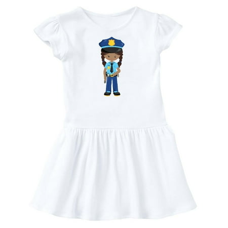 

Inktastic African American Girl Police Girl Police Uniform Gift Toddler Girl Dress