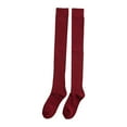 thumbnail image 1 of Medias largas para mujer Minnieouse Otoño Invierno por encima de la rodilla Vino rojo, 1 of 6