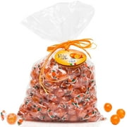 Amalfi Orange Drops With A Fizzy Filling (2.2 Lbs | 1 Kg) Italian Hard Candy Individually Wrapped - Sour Orange Candy