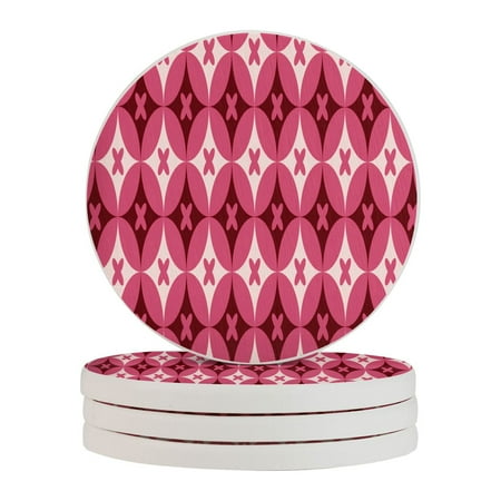 

Circular Drink Coasters Set Seamless Pattern Beautiful Home Decor Diatomite Heat-Resistant Diatomite Protect Table Countertop