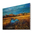 thumbnail image 2 of Designart 'A Light Blue Sky Over Orange Meadows' Traditional Print on Natural Pine Wood, 2 of 5