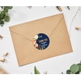 thumbnail image 2 of Darling Souvenir Personalized Wedding Bride Groom Names Envelope Seals DIY 45 Pieces Round Floral Thank You Stickers-Navy Blue, 2 of 4