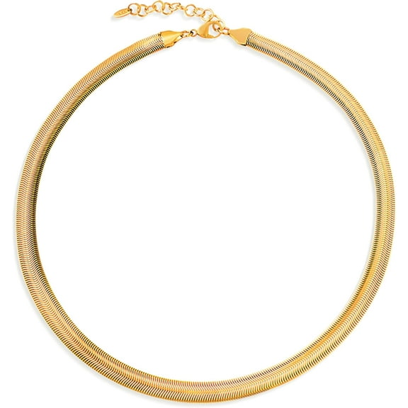 Gold Choker Necklace For Women, Simple 18K Gold Plated Adjustable Link Chain Prom Jewelry Gifts[o7918]