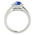 thumbnail image 4 of Mauli Jewels Engagement Rings for Women 1.35 Carat Antique Design Halo Sapphire And Diamond Engagement Ring 4-prong 14k Solid White Gold, 4 of 7