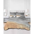 thumbnail image 2 of Quilts Twin-XL Size Bedding Set, Grey Ombre Coastal Lightweight Quilted Comforter, Summer Nautical Beach Ocean Seaside Soft Reversible Bedspread Coverlet with Pillow Covers for All Season, 68" x 98", 2 of 7