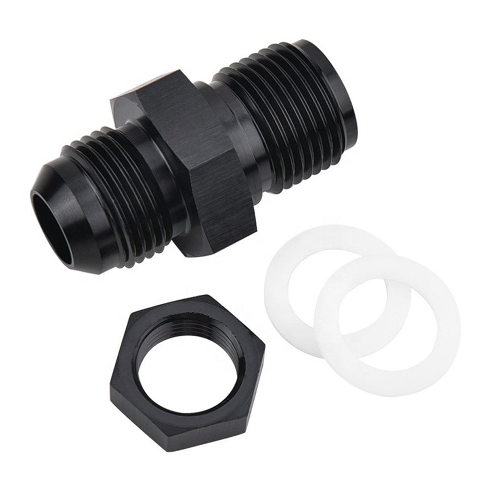 2Pcs AN6 Bulkhead Adapter Fitting Aluminum Anodized for Fuel line to Fuel Cell Tank Pump Connection