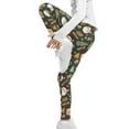 thumbnail image 4 of COEQINE Santa Claus Green Girls Yoga Leggings Gingerbread Man Candy Christmas Yoga Pants Full Length Athletic Trousers High Waist Tummy Control, for 10-11 Years Kids, 4 of 7