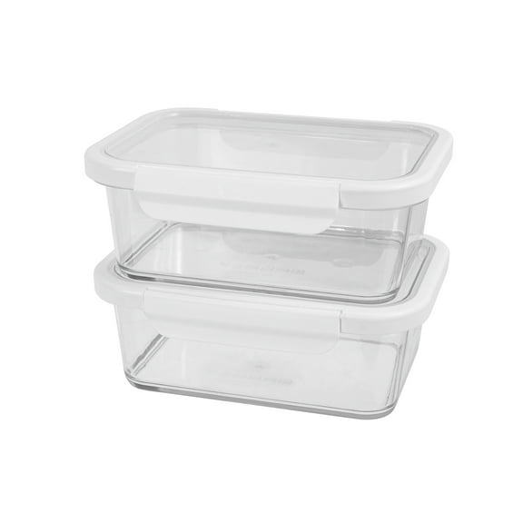Better Homes & Gardens 4Cup Rectangle Tritan Food Storage Container with Tritan Lid. Set of 2, 4 Pieces, Made for Family Meals and Easy Serving