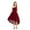 Burgundy, variant on TiaoBug Kids Flower Girl One Shoulder Party Gown Sequins High-Low Hem Dress for Wedding Birthday Pink 12