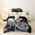 thumbnail image 2 of Manfei Retro T-Rex Twin Duvet Cover,Wild Dinosaur Animals Twin Bedding,Gray Black,Black Reversible,1 Duvet Cover and 1 Pillowcase, 2 of 6