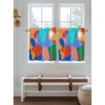 thumbnail image 7 of Half Window Curtain 36 Inches Long, Abstract Contemporary, Window Treatment Curtain Drapes, Minimalist Art Mo-randi Colored Geometric Small Tier Curtains for Bathroom Over Sink, 27.5"x36", 2 Panels, 7 of 7