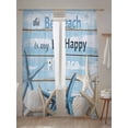 thumbnail image 5 of The Beach Is My Happy Place Sheer Curtains 84 Inch Long 2 Panels, Shell Starfish Wood Grain Coastal Light Filtering Rod Pocket Semi Sheer Curtains, Sheer Voile Drapes for Living Room Bedroom, 52"x84", 5 of 5