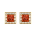 thumbnail image 3 of 2.24 ct Screw-Back Stud Earrings for Women | 5.5mm Princess Cut Simulated Red Diamond | 18K Yellow Gold, 3 of 5