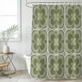 thumbnail image 4 of Sage Green Boho Bathroom Shower Curtains with 12 Hooks Polyester Waterproof Shower Curtain for Stalls and Bathtubs Farmhouse Chic Abstract Patterned Decorative Bathroom Privacy Curtain 54x78 Inches, 4 of 9