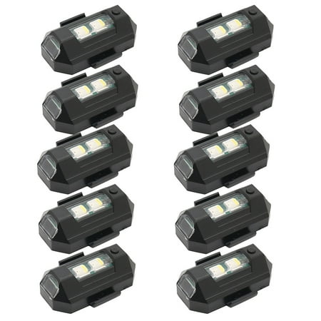 

10 Pcs LED Anti-Collision Warning Light USB Rechargeable Strobe Signal Light for Car Bike Motorcycle Drone Night Warning