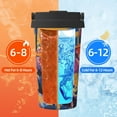 thumbnail image 5 of Picia Colorful Gecko Jungle Art Pattern 500ml Carry Insulated Coffee Mug, Stainless Steel Travel Mug with Hidden Handle, Leak-Proof for Car, Office, Home, and Outdoor Use, 5 of 8