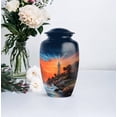 thumbnail image 5 of Lighthouse Funeral Urns For Female Mother, Orange Burial Urns For Human Ashes Men, Memorial Decorative Urn For Adult Large, Blue Urn For Cremation Ashes Mother, 10 Inch, 5 of 10