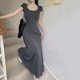 thumbnail image 2 of Rimocy - Vestidos largos ajustados y sexys para mujer, verano 2024, manga corta, ajustados, cuello redondo, para fiestas y clubes, 2 of 6