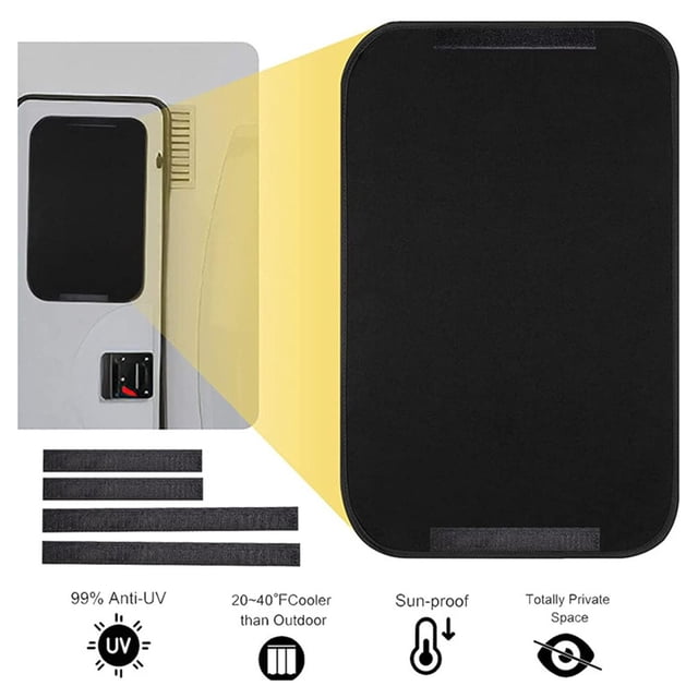 Tela para ventana de puerta, pantalla protectora de privacidad, parabrisas de tela opaca para el sol, parasol negro plegable duradero para 1 PC Baoblaze tela de la ventana de la puerta