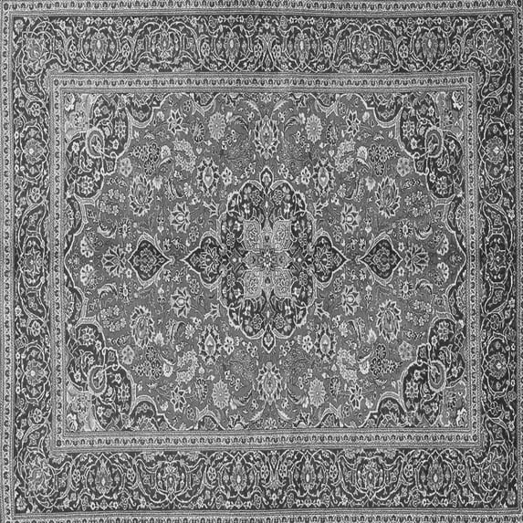 Ahgly Company Indoor Square Medallion Gray Traditional Area Rugs, 7' Square