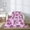 thumbnail image 2 of Throw Blanket for Couch Sofa and Bed, western cow pink cowboy boots hat Super Soft Plush Throw Blanket, Fuzzy Cuteness Comfy Warm Washable Flannel Blanket & Throws for All Season 50"x40", 2 of 5