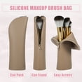 thumbnail image 2 of Unique Bargains Silicone Makeup Brush Bag Stand Up Travel Makeup Brush Holder Portable Makeup Brush Pouch Cosmetic Brown, 2 of 7